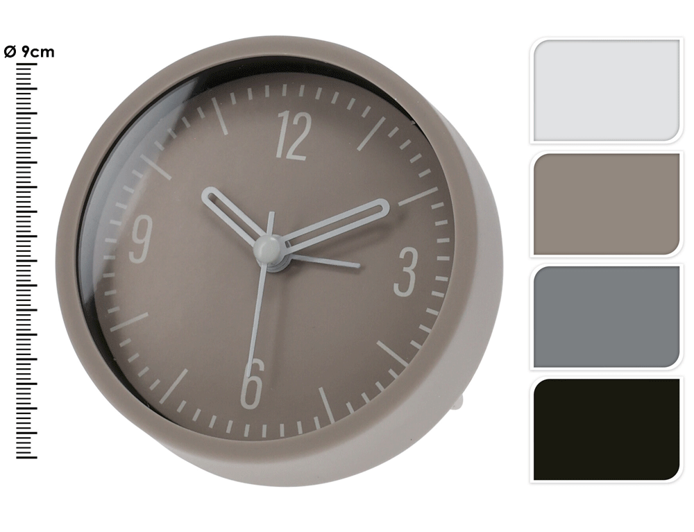 Εικόνα Ρολόι επιτραπέζιο alarm 837165320 9x4cm σε 4 επιλογές χρώματος λευκό, μαύρο, άμμο και γκρι.