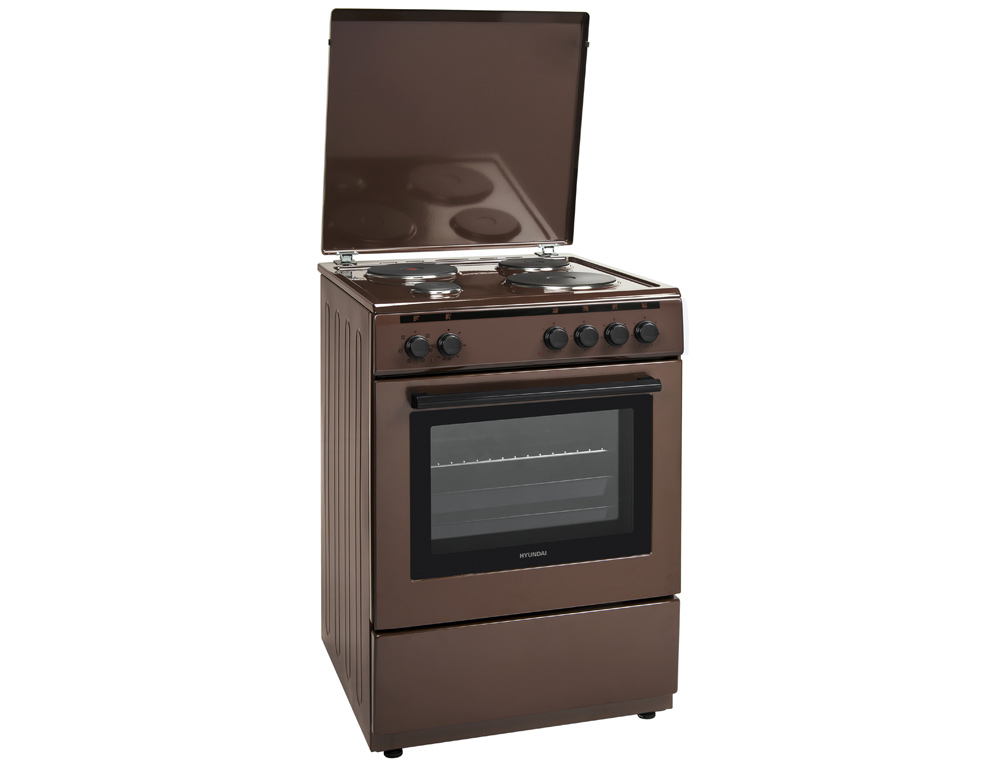 Εικόνα Κουζίνα Hyundai HCMU23-6560E/BR με πολυλειτουργικό φούρνο, εμαγιέ εστίες, χωρητικότητα φούρνου 72L, 6 λειτουργίες ψησίματος και ενεργειακή κλάση Α 