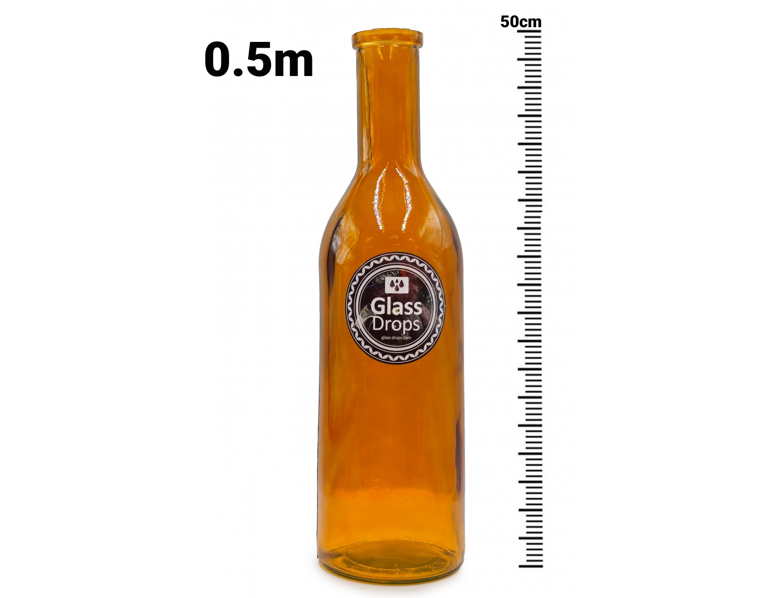 Εικόνα Διακοσμητικό Βάζο Glass Drops Earthy Natural Rioja (4767DB48) Από ανακυκλωμένο γυαλί, Χωρητικότητας 4.35L, Διαστάσεων Ø 14 x Υ 50cm, Topaz
