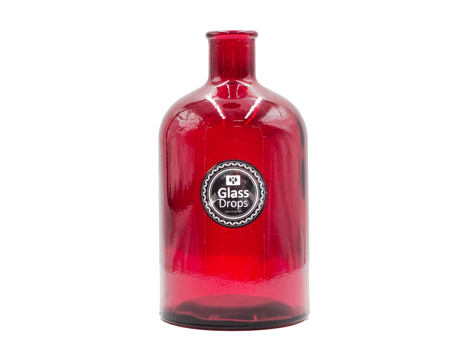 Εικόνα Διακοσμητικό Μπουκάλι Glass Drops Retro (5712DB06) Aπό 100% ανακυκλωμένο γυαλί, Xωρητικότητας 1.35L, Διαστάσεων Ø 11.5 x Υ 22 cm, Red
