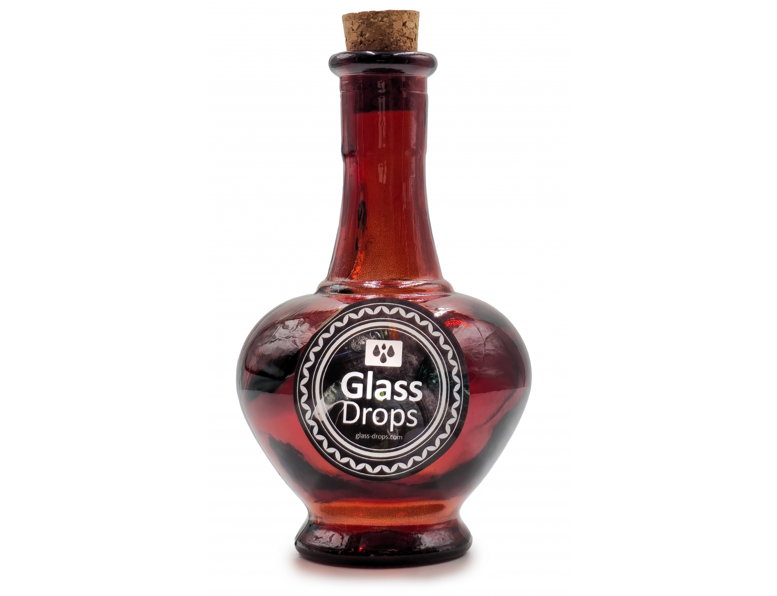 Εικόνα Διακοσμητικό Μπουκάλι με πώμα Glass Drops Navarra (5622DB738) Aπό 100% ανακυκλωμένο γυαλί, Xωρητικότητας 250ml, Διαστάσεων Ø 9 x Υ 15 cm, Terracotta