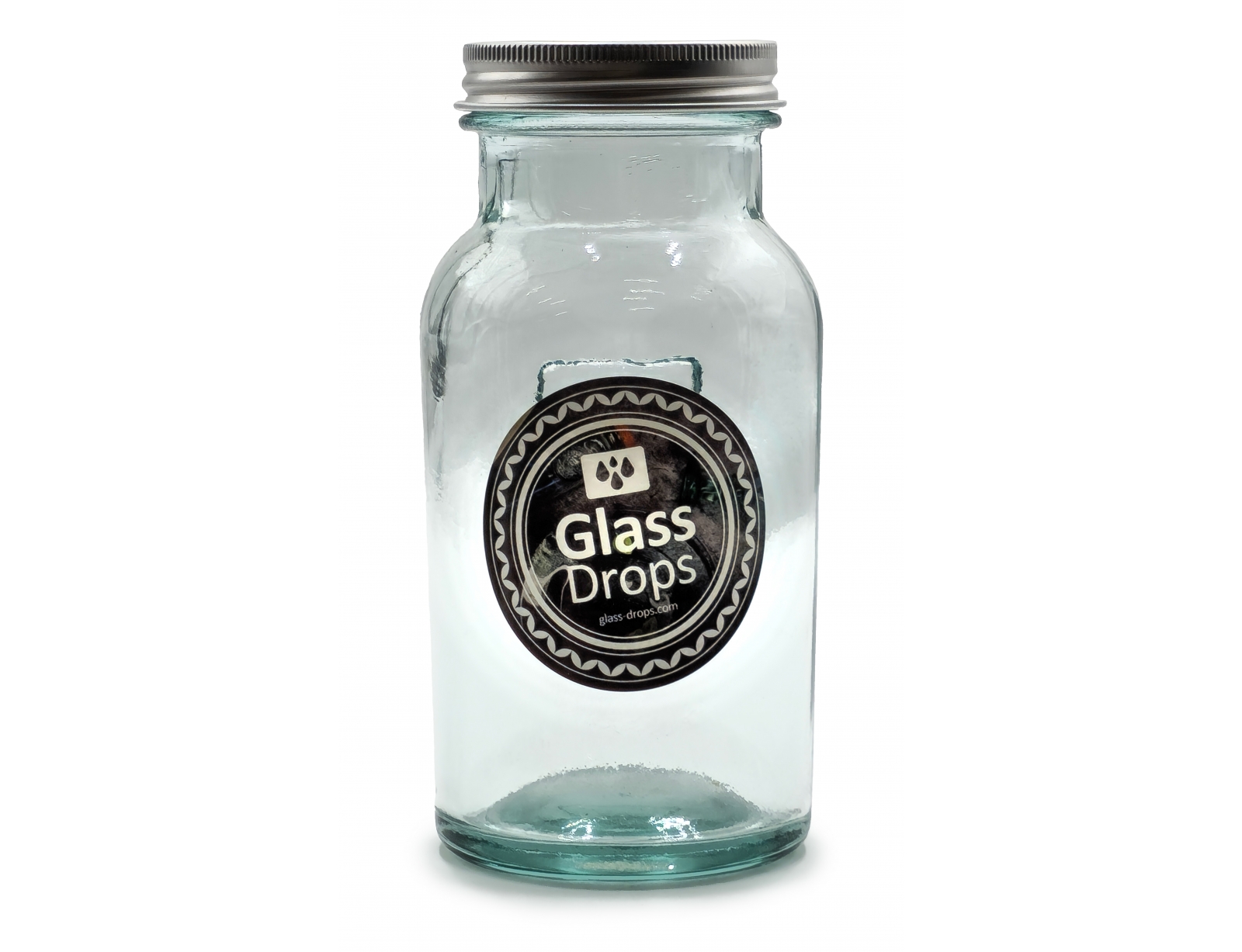 Εικόνα Δοχείο Τροφίμων Glass Drops με καπάκι (5291) Aπό ανακυκλωμένο γυαλί, Χωρητικότητας 250ml, Διαστάσεων Ø 6,5 x Υ 13,5 cm