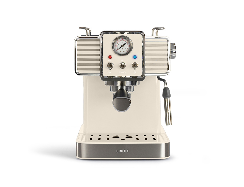 Εικόνα Καφετιέρα Espresso Livoo (DOD174C) με Ισχύ 1350W και Πίεση 15bar - Cream 