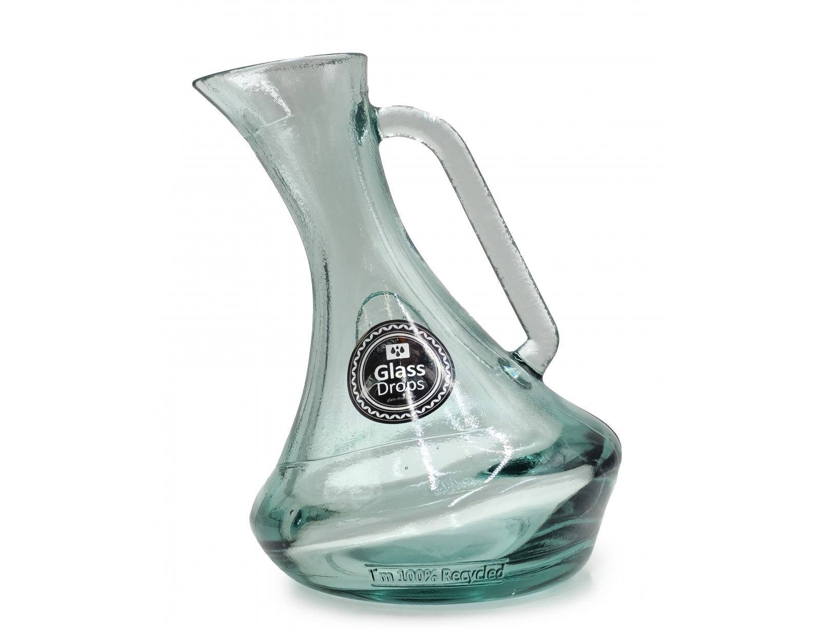 Εικόνα Καράφα Glass Drops Authentic (4824) Aπό 100% ανακυκλωμένο γυαλί, Χωρητικότητας 1.15L, Διαστάσεων Ø 18 x Υ 23.5 cm