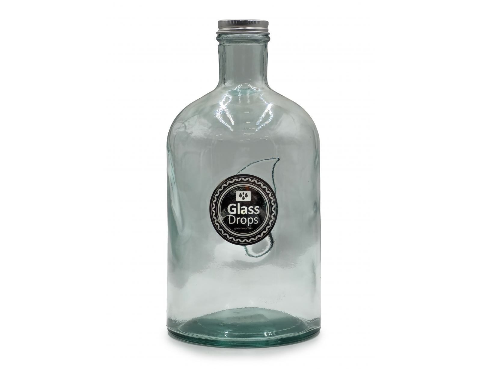 Εικόνα Μπουκάλι Glass Drops Storage με καπάκι (5783) Aπό 100% ανακυκλωμένο γυαλί, Xωρητικότητας 1.4L, Διαστάσεων Ø 11.5 x Υ 22 cm