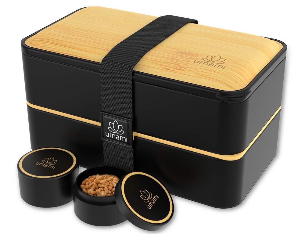 Εικόνα Δοχείο Φαγητού Lunch Box - Original Bento Box Umami - Wood Black & Bamboo - Κατάλληλο για Φούρνο Μικροκυμάτων