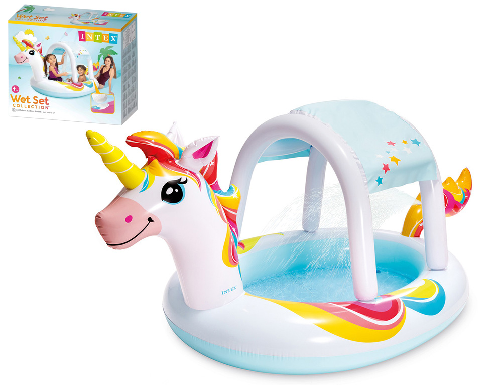 Εικόνα Φουσκωτή πισίνα Unicorn Spray Intex (I03403970) παιδική, χωρητικότητας 130lt, 254x132x109cm