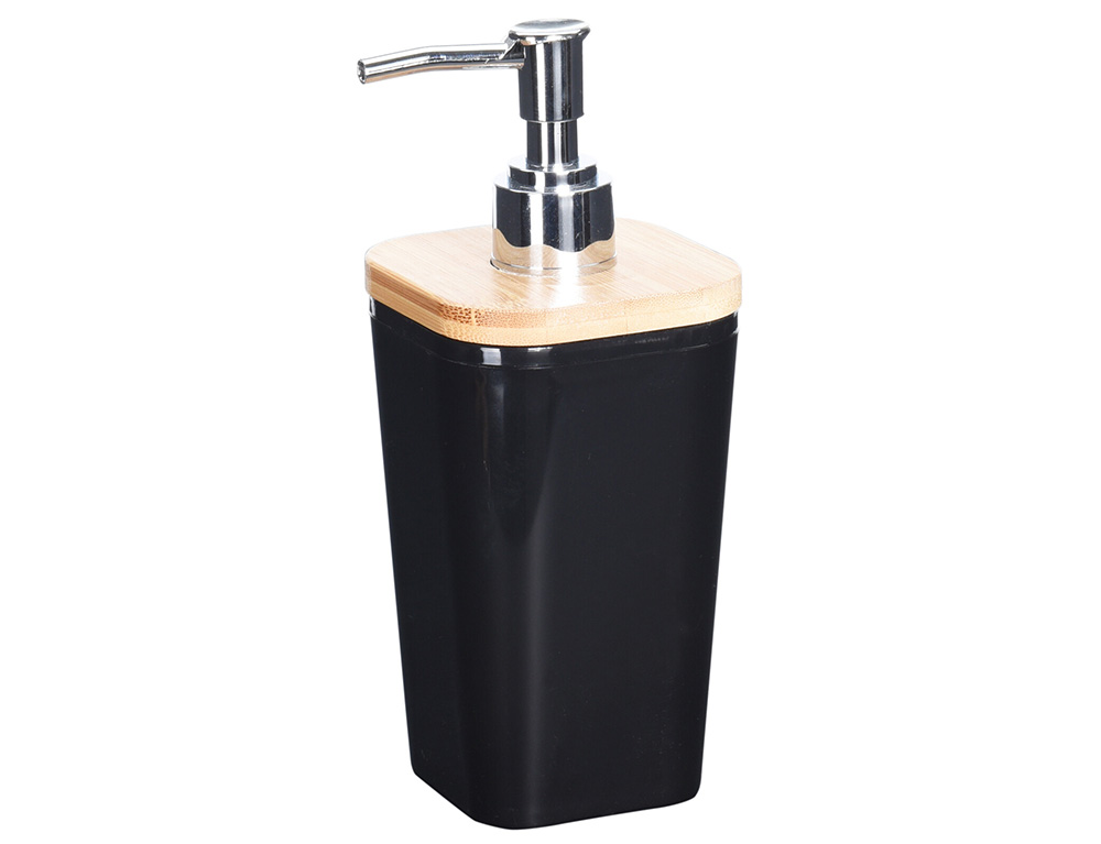 Εικόνα Δοχείο κρεμοσάπουνου Bathroom Solutions (170456640) 7.3x7.3x17.5cm - Mαύρο/Καφέ