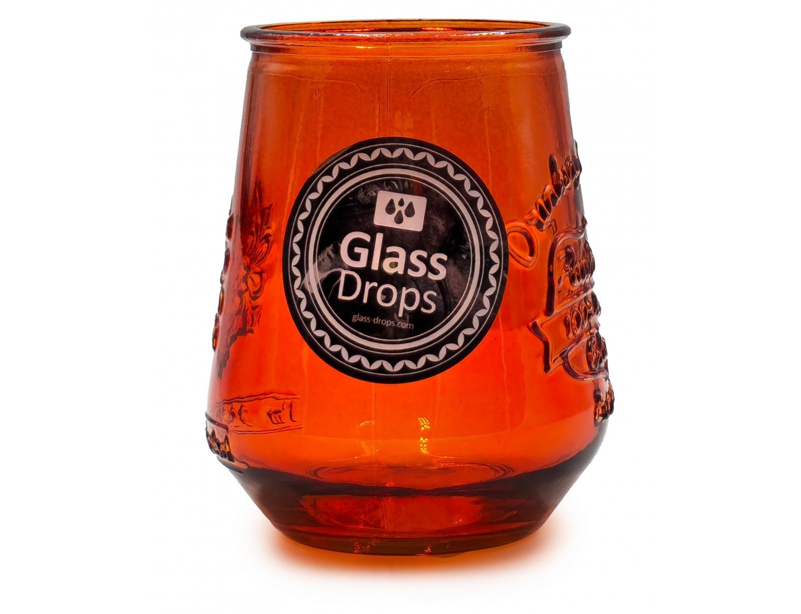 Εικόνα Ποτήρι Glass Drops Αuthentic Est. 1896 (2396DB08) Από ανακυκλωμένο γυαλί, Χωρητικότητας 400ml, Διαστάσεων Ø 9 x Υ 11 cm, Orange
