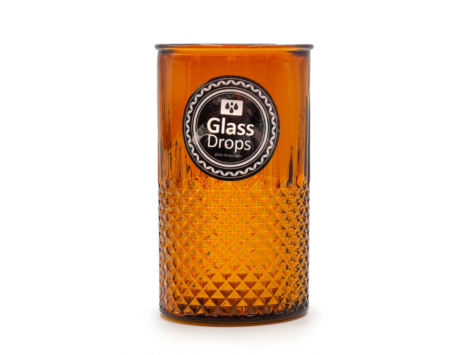 Εικόνα Ποτήρι Glass Drops Diamante (2393DB48) Από ανακυκλωμένο γυαλί, Χωρητικότητας 450ml, Διαστάσεων Ø 8 x Υ 13.5 cm, Topaz