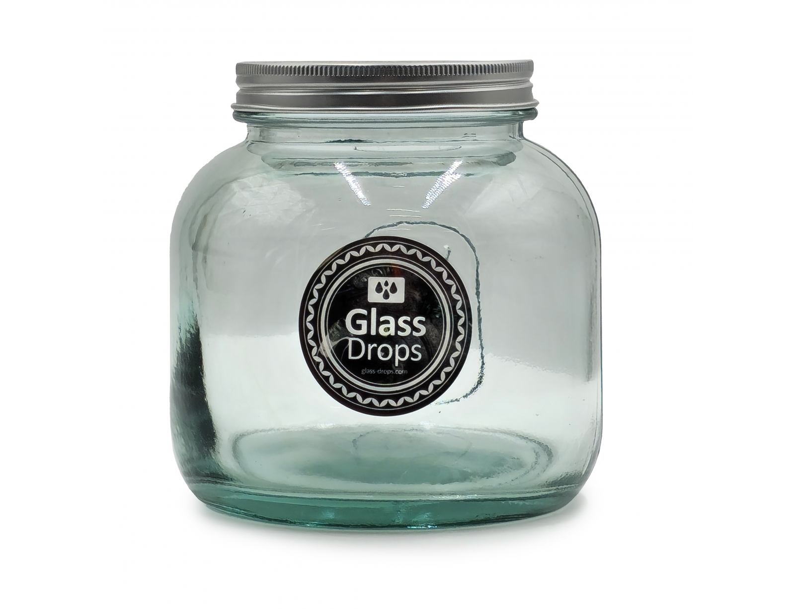 Εικόνα Δοχείο με καπάκι Glass Drops Storage (5798) Aπό 100% ανακυκλωμένο γυαλί, Xωρητικότητας 1L , Διαστάσεων Ø 13 x Υ 13 cm
