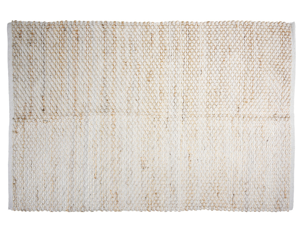 Εικόνα Χαλί Ορθογώνιο από Βαμβάκι και Γιούτα, με διαστάσεις 120x180cm - Σε ανοιχτές αποχρώσεις