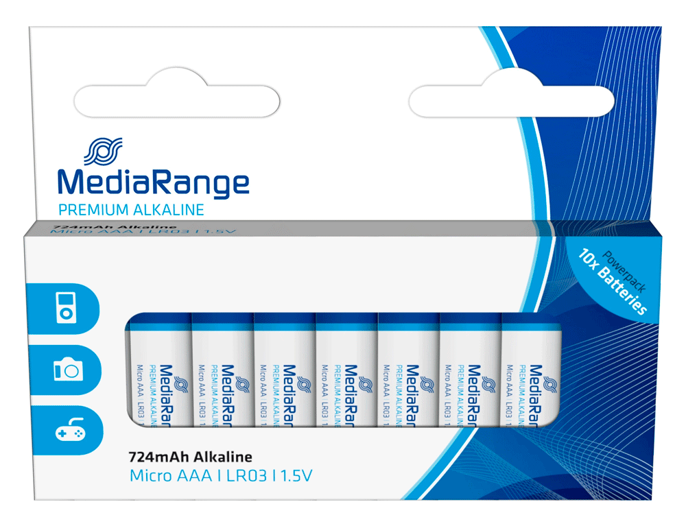Εικόνα Αλκαλικές Μπαταρίες Mediarange Premium LR03 - Micro AAA - 1.5V - 10 τεμάχια