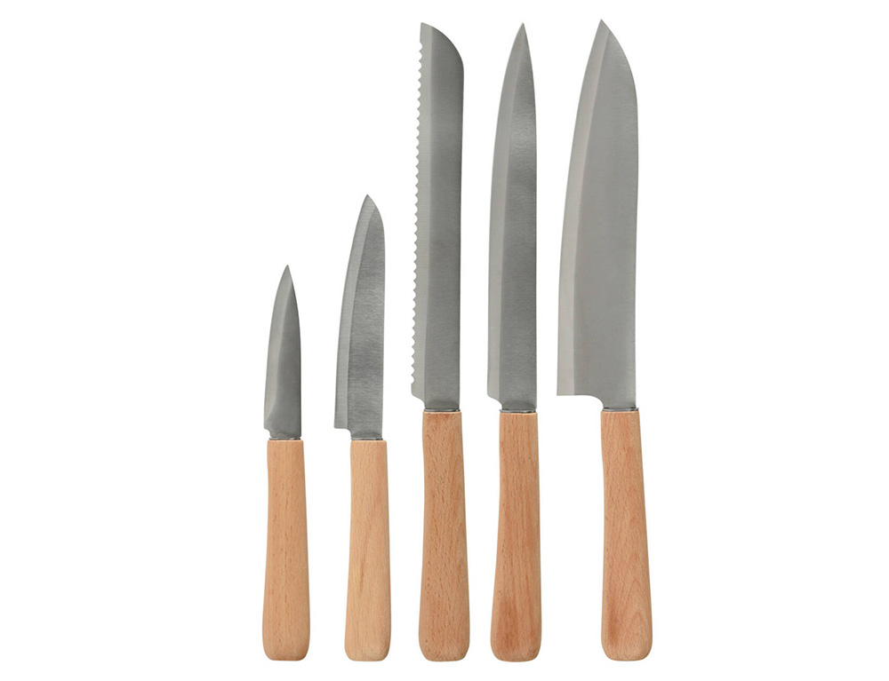 Εικόνα Σετ μαχαιριών σεφ EH Kitchen Naturals (YN1201260) ατσάλινα με ξύλινη λαβή - 5τμχ