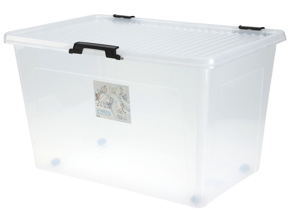 Εικόνα Κουτί αποθήκευσης πλαστικό με καπάκι και ρόδες (Y54980990)
