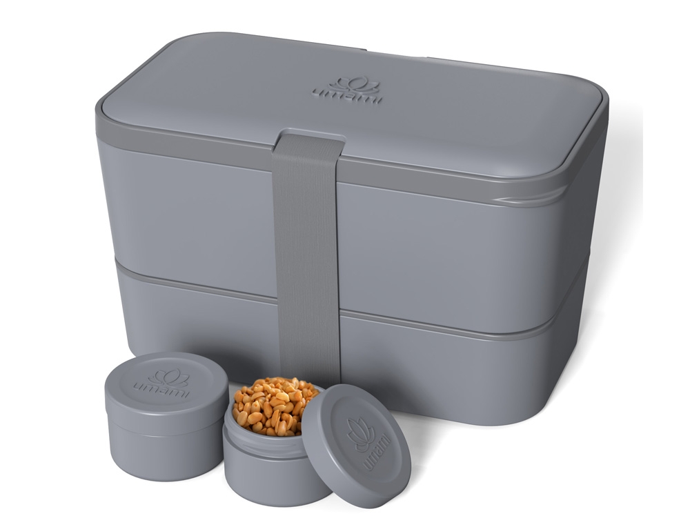 Εικόνα Δοχείο Φαγητού Lunch Box - Original Bento Box Premium Nestable Umami - Carbon Gray - Κατάλληλο για Φούρνο Μικροκυμάτων