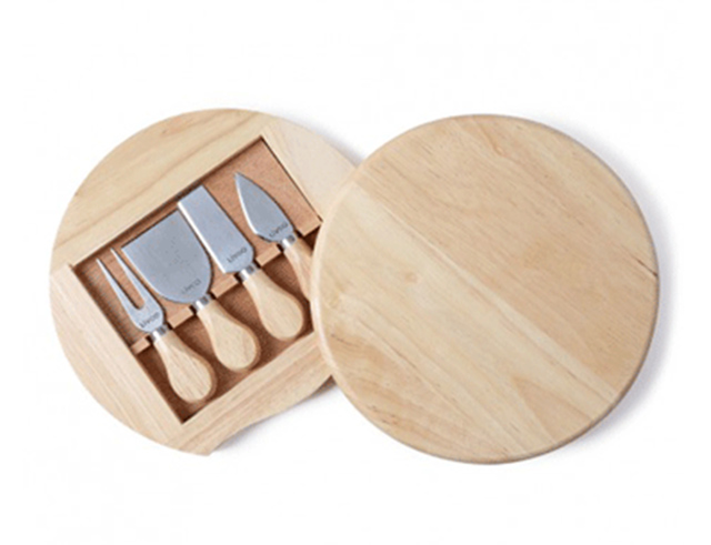 Εικόνα Σετ μαχαίρια τυριών Livoo (MEN28) με ξύλινη βάση - 4 τεμάχια