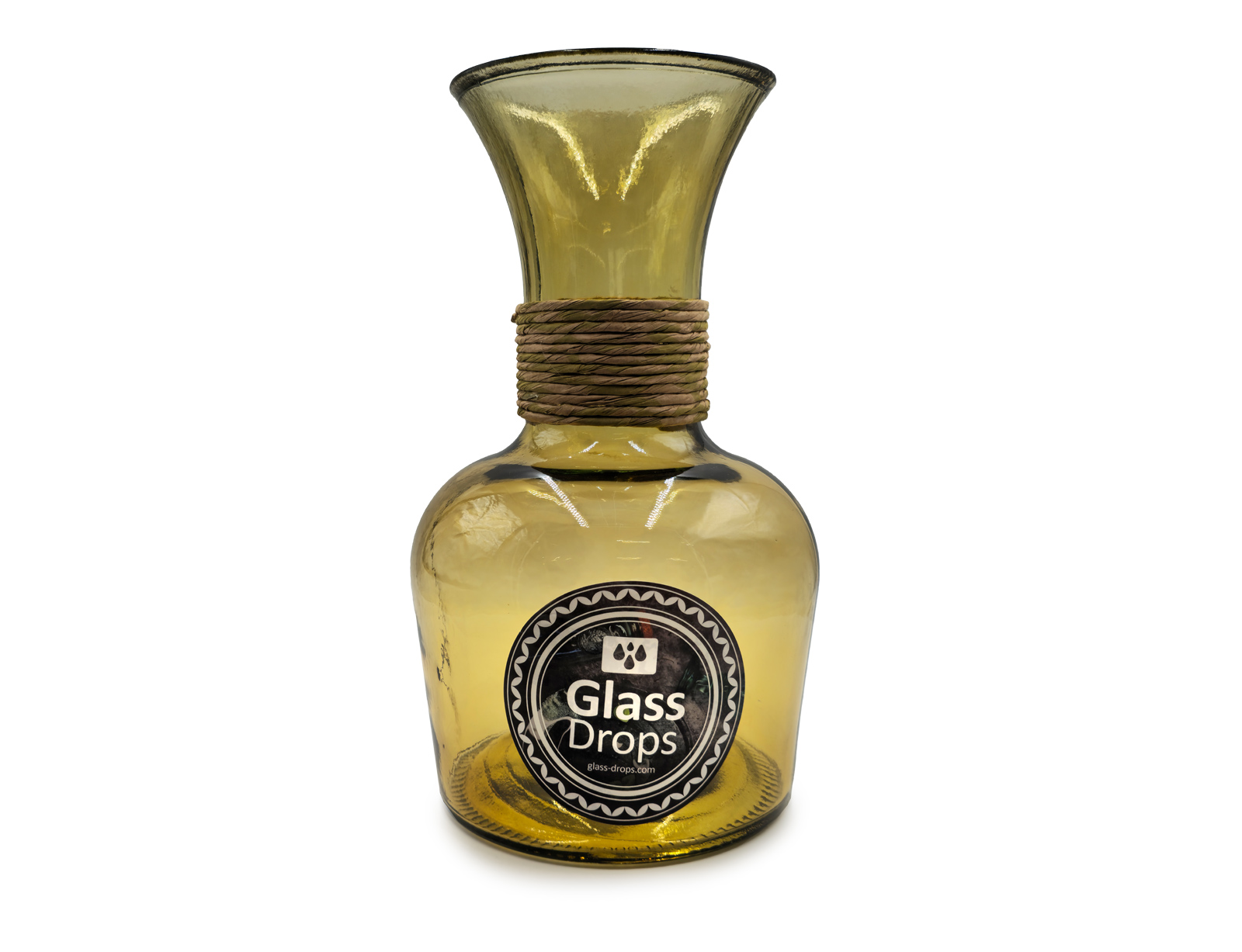 Εικόνα Διακοσμητικό Βάζο Glass Drops Chicago Enea (E5649DB411) Aπό 100% ανακυκλωμένο γυαλί, Χωρητικότητας 4L, Διαστάσεων Ø 19 x Υ 33 cm, Yellow Gold