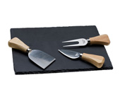 Εικόνα HFA Πέτρινο πλατώ σερβιρίσματος GOURMET με 3 μαχαίρια τυριού