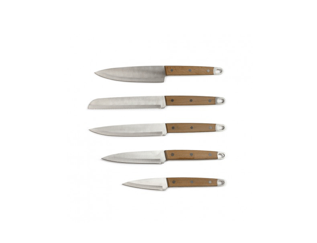 Εικόνα Σετ μαχαιριών Livoo (MEC129) με ξύλινη λαβή - 5 τεμάχια - Inox