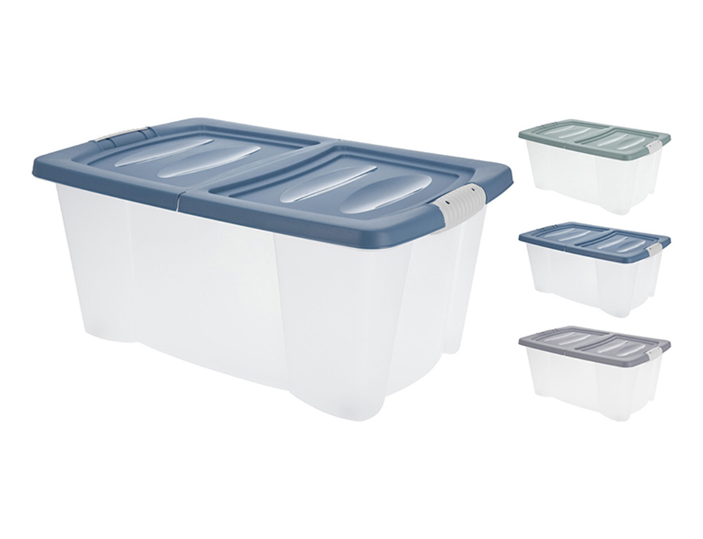 Εικόνα Κουτί αποθήκευσης πολλαπλών χρήσεων, πλαστικό με αναδιπλούμενο καπάκι και ρόδες (Y54230800), 39L, σε 3 επιλογές χρώματος