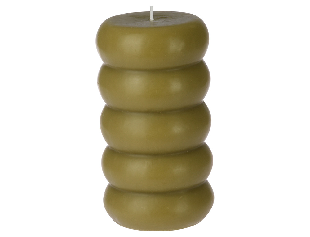 Εικόνα Αρωματικό κερί κορμός beading Essentials by HOME & Styling (CC5070300) 7.5x7.5x14cm - Olive