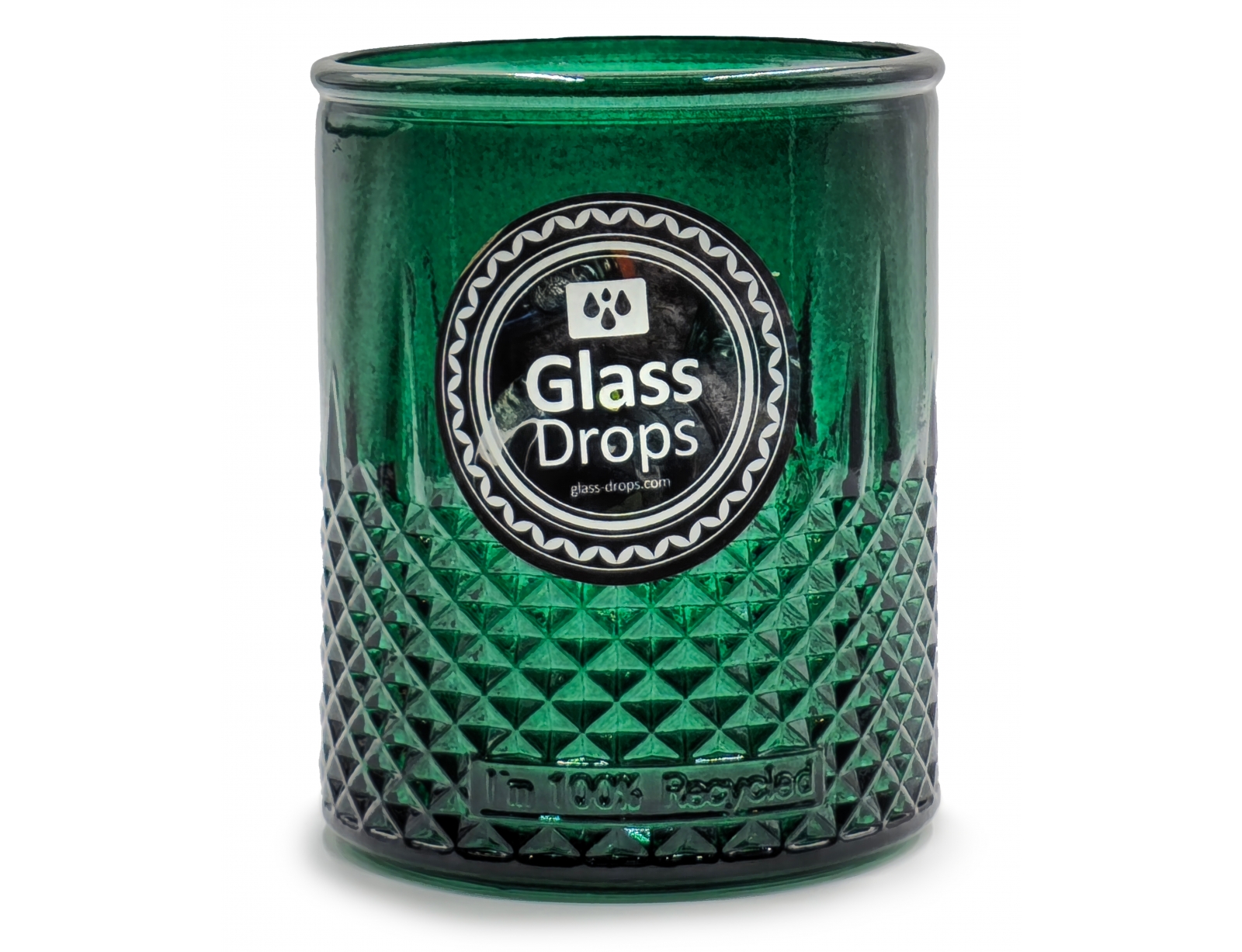 Εικόνα Ποτήρι Glass Drops Diamante (2394DB734) Από ανακυκλωμένο γυαλί, Χωρητικότητας 400ml, Διαστάσεων Ø 8.7 x Υ 10.5 cm, Albahaca

