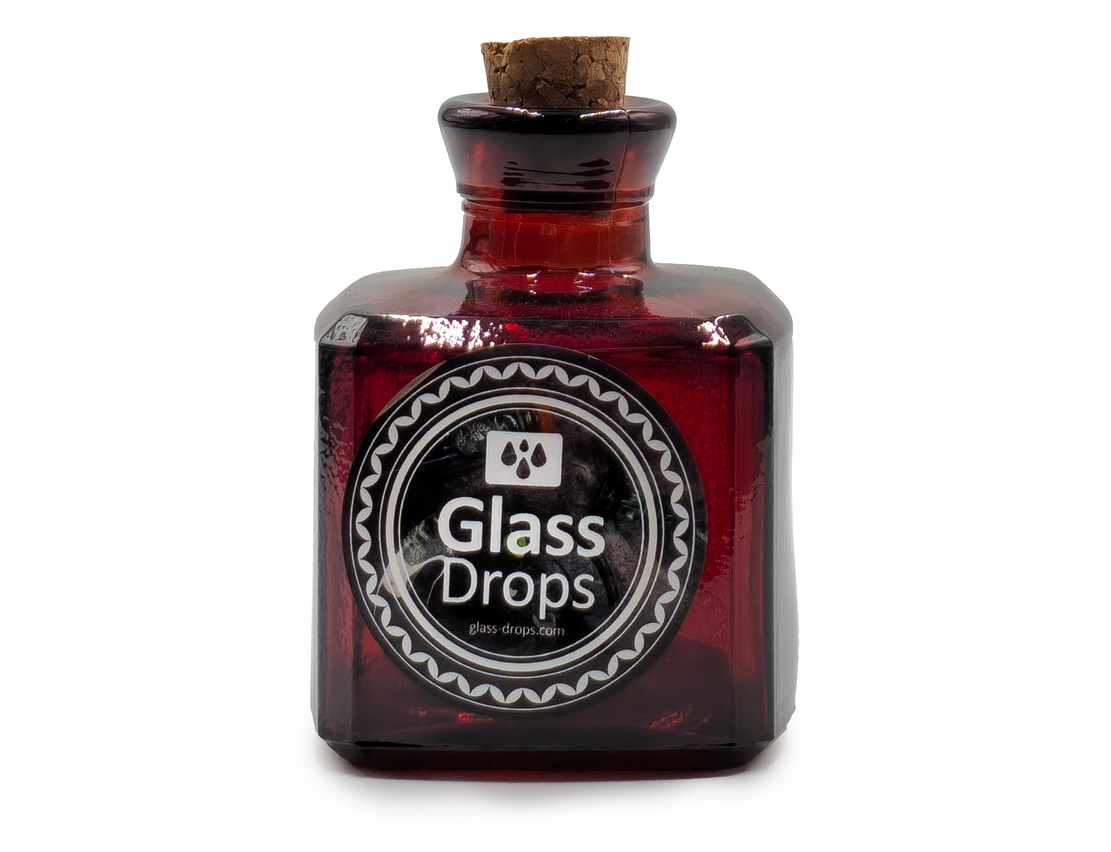 Εικόνα Διακοσμητικό Μπουκάλι με πώμα Glass Drops Cuadrada (5322DB738) Aπό 100% ανακυκλωμένο γυαλί, Xωρητικότητας 200ml, Διαστάσεων Ø 7 x Υ 10 cm, Τerracotta