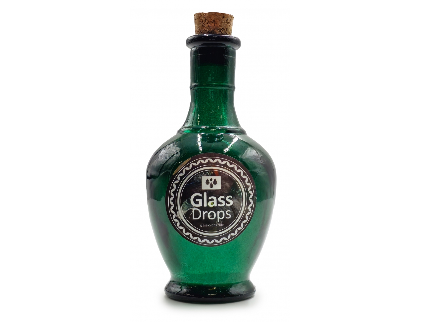 Εικόνα Διακοσμητικό Μπουκάλι με πώμα Glass Drops Andalucia (5620DB734) Aπό 100% ανακυκλωμένο γυαλί, Xωρητικότητας 250ml, Διαστάσεων Ø 8 x Υ 15 cm, Albahaca