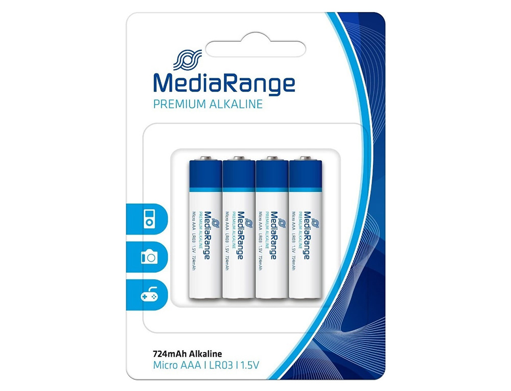 Εικόνα Αλκαλικές μπαταρίες MediaRange Premium (MRBAT101-42) - AAA - 1.5V - 4 τεμάχια