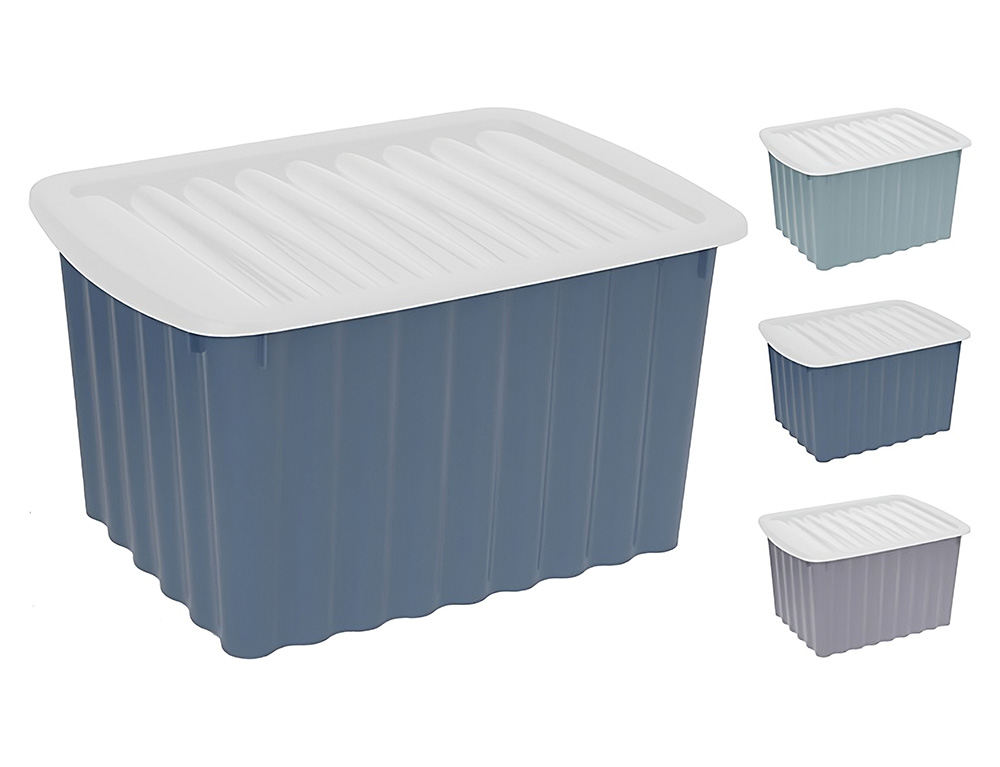 Εικόνα Κουτί αποθήκευσης Wave πλαστικό με καπάκι (Y54230860), σε 3 επιλογές χρώματος 