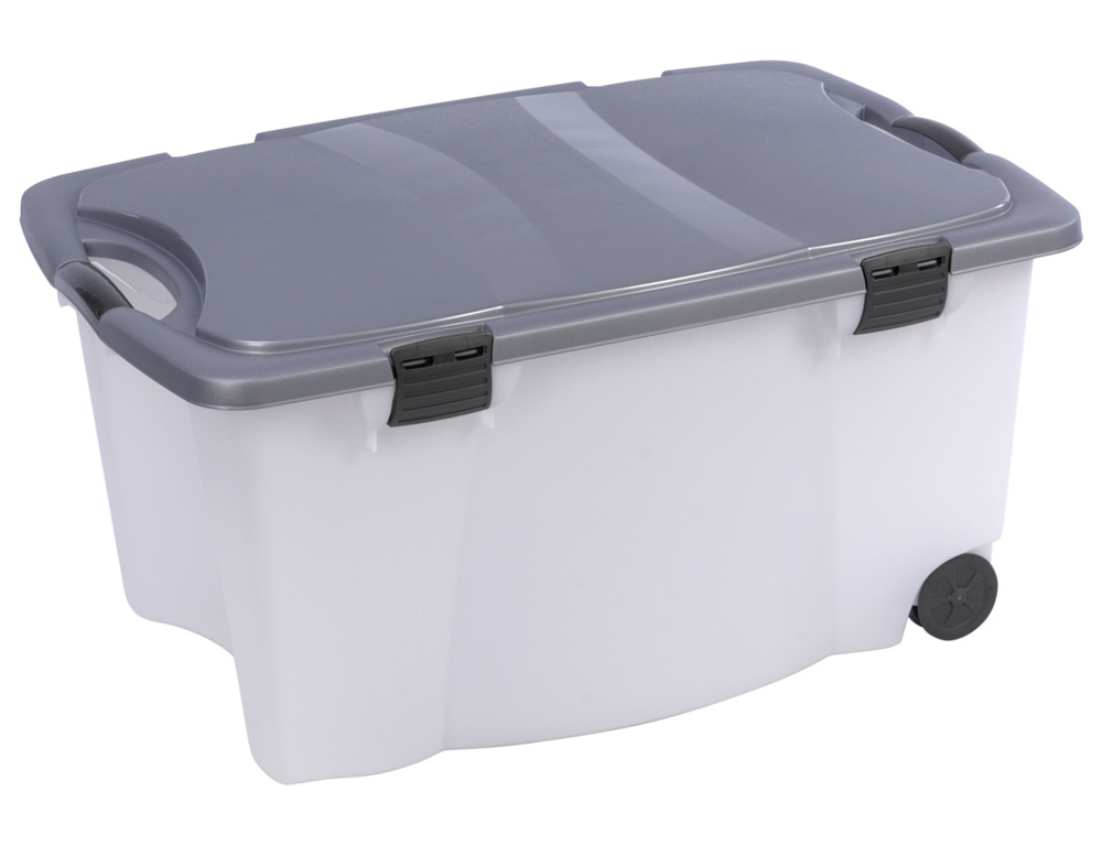 Εικόνα Κουτί αποθήκευσης πλαστικό με καπάκι και ρόδες (Y54216020)- 100L