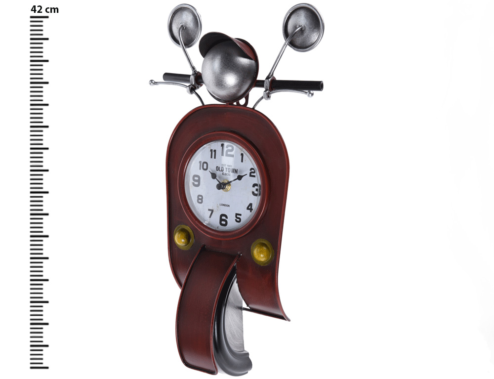 Εικόνα Επιτραπέζιο ρολόι σε design scooter Y36300140 Σιδερένιο, 22x9x42cm 