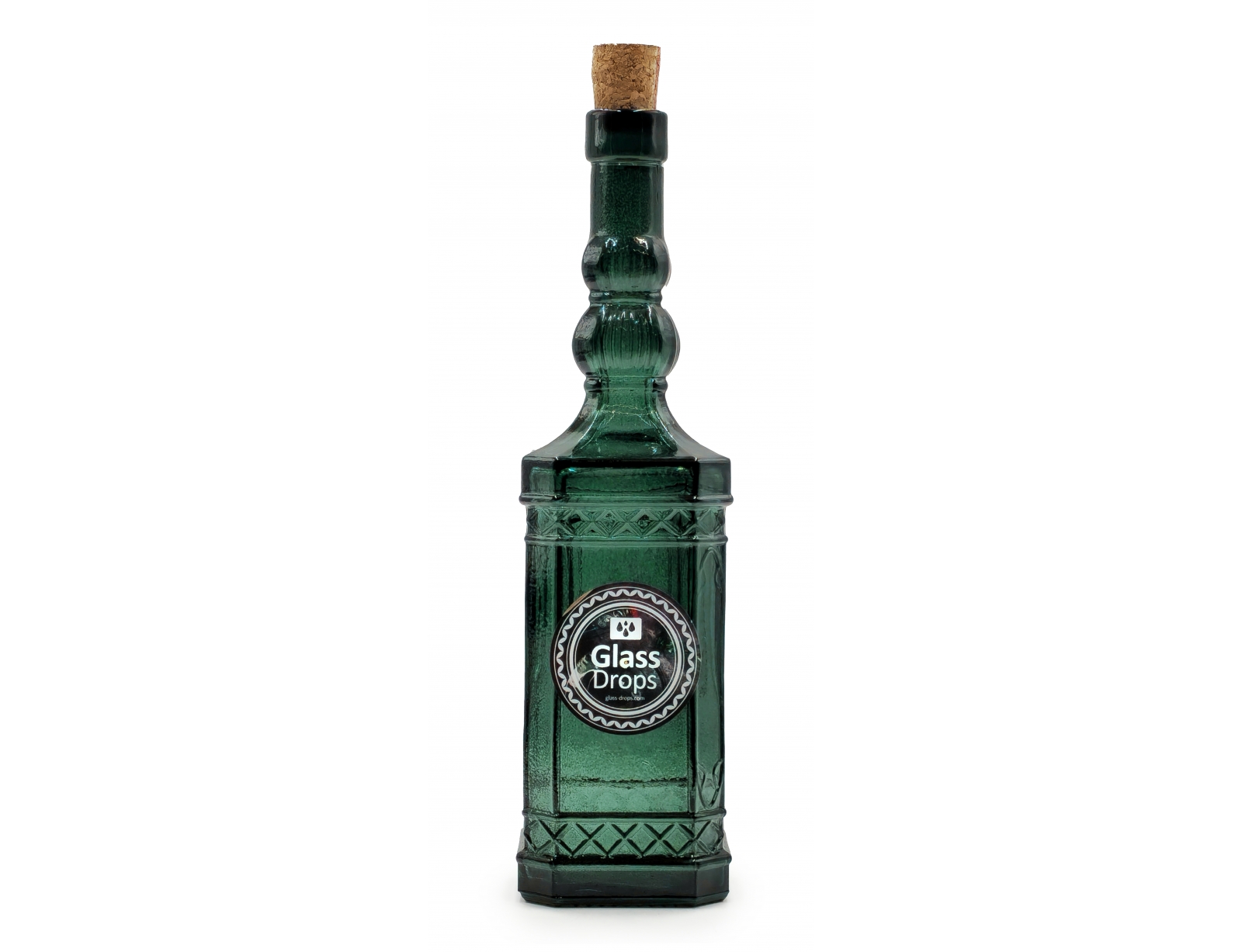 Εικόνα Διακοσμητικό Μπουκάλι με πώμα Glass Drops Miguelete (5032DB751) Aπό 100% ανακυκλωμένο γυαλί, Xωρητικότητας 500ml, Διαστάσεων Ø 7 x Υ 27 cm, Green Murtle
