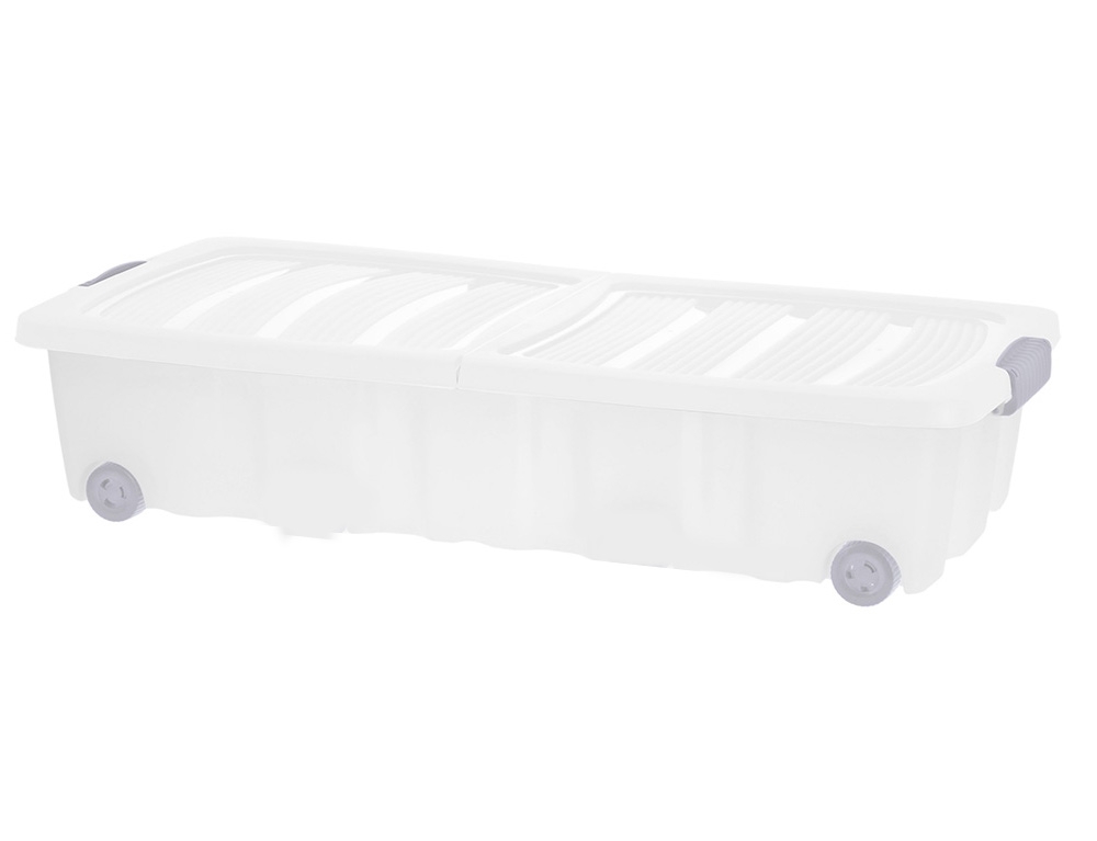 Εικόνα Κουτί αποθήκευσης πλαστικό με αναδιπλούμενο καπάκι και ρόδες (Y54980700), 32L