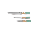 Εικόνα Σετ μαχαιριών Livoo (MEC131) με ξύλινη λαβή - 3 τεμάχια - Green/Beige
