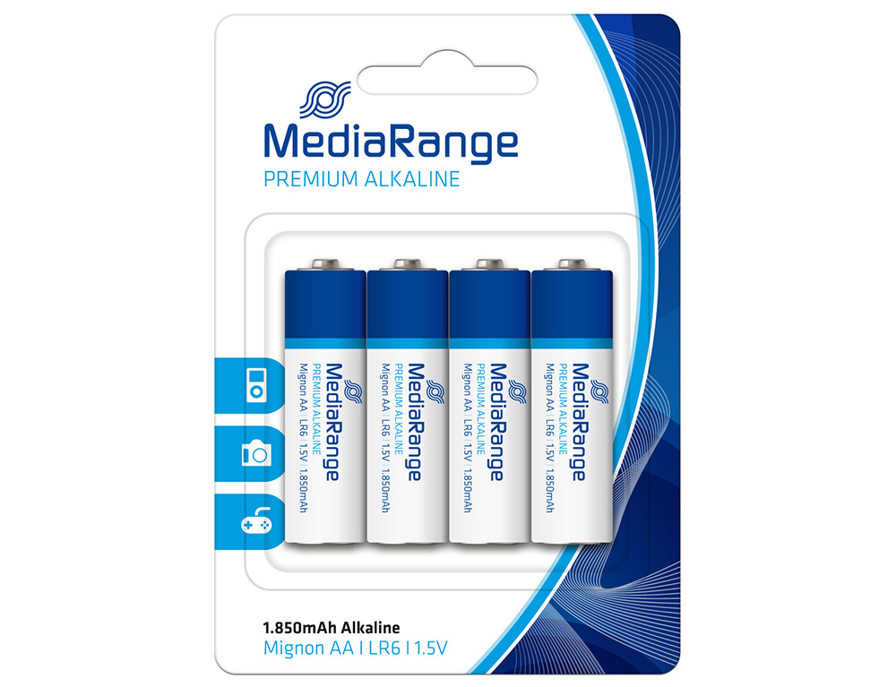 Εικόνα Αλκαλικές μπαταρίες MediaRange Premium (MRBAT104-42) - AA - 1.5V - 4 τεμάχια