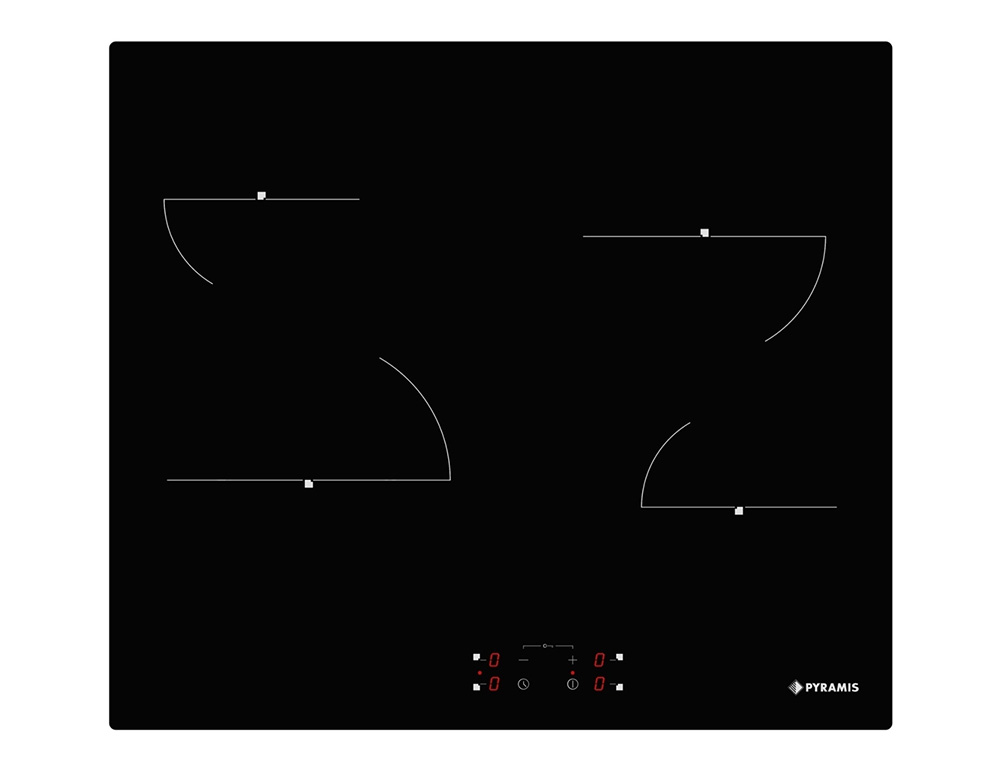 Εικόνα Αυτόνομη Κεραμική Εστία Pyramis PHC61410IFB (174020030) χωρίς Πλαίσιο με Λειτουργία Κλειδώματος, ισχύ 1200W-2300W και 4 ζώνες μαγειρέματος
