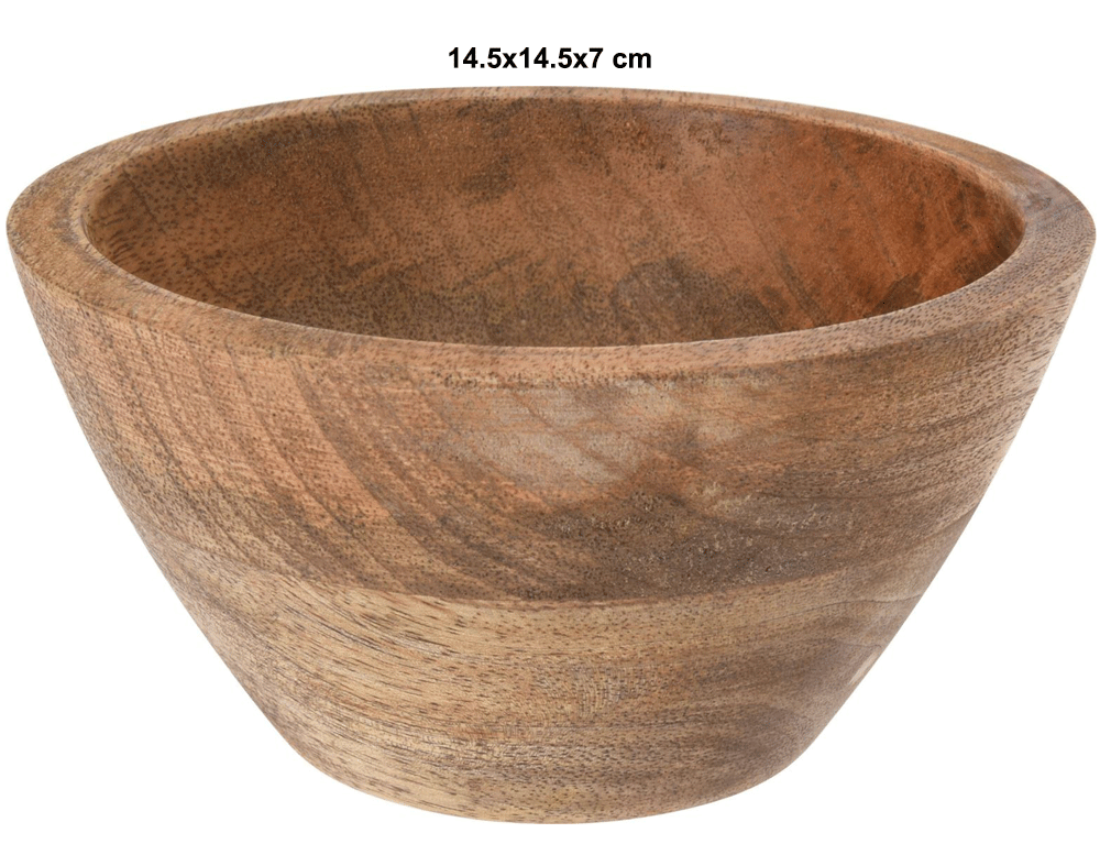 Εικόνα Mπωλ για φρούτα και ορεκτικά (A53445020) από ξύλο μάνγκο, 14.5x14.5x7 cm
