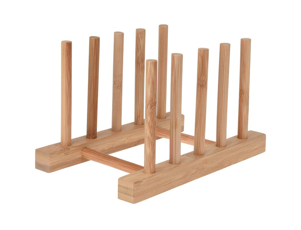 Εικόνα Πιατοθήκη (HZ1962250) Ξύλο Bamboo, με χώρο για 4 πιάτα και διαστάσεις 20x12.5x12cm