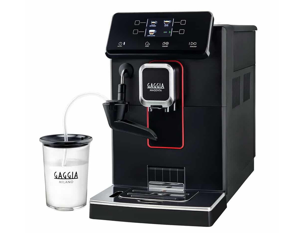 Εικόνα Αυτόματη Μηχανή Espresso Gaggia Magenta Milk (RI8701/01) με Μύλο Άλεσης, Γυάλινο δοχείο γάλακτος 0.4lt, ισχύ 1900W, χωρητικότητα δοχείου νερού 1.8L και πίεση 15 bar