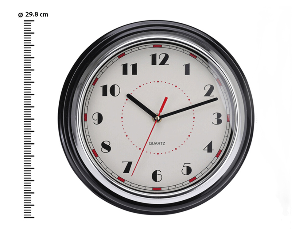 Εικόνα Ρολόι τοίχου 837362170 Από pp και γυαλί, διαμέτρου 29,8cm, λευκό καντράν.
