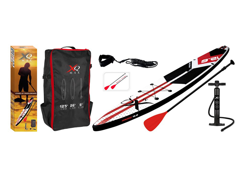 Εικόνα Σετ φουσκωτή σανίδα SUP XQMAX Racing (8DP000940) με κουπί, αντλία και τσάντα μεταφοράς, 381x66x15cm