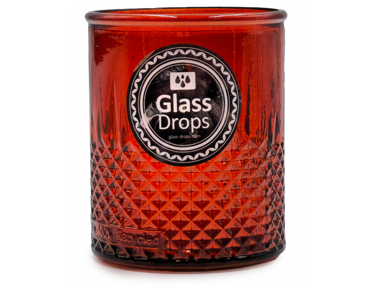 Εικόνα Ποτήρι Glass Drops Diamante (2394DB343) Από ανακυκλωμένο γυαλί, Χωρητικότητας 400ml, Διαστάσεων Ø 8.7 x Υ 10.5 cm, Pumpkin
