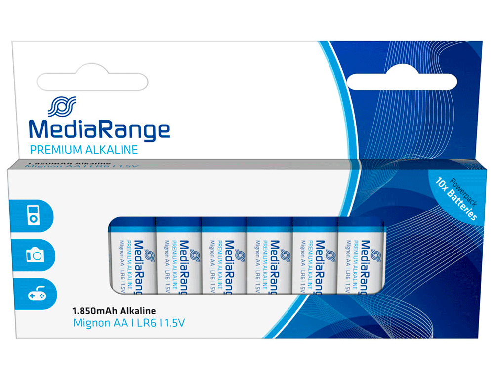 Εικόνα Αλκαλικές Μπαταρίες Mediarange Premium LR06 - Mignon AA - 1.5V - 10 τεμάχια