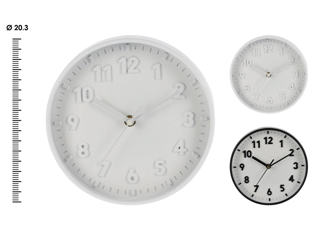 Εικόνα Ρολόι τοίχου 837000750 στρογγυλό, αναλογικό, 20.3 x 3.8cm, σε 2 επιλογές χρώματος, white και black