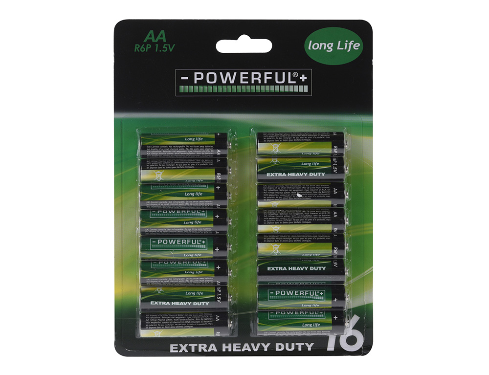 Εικόνα Αλκαλικές μπαταρίες Powerful Extra Heavy Duty (C31020050) - AA - 1.5V - 16 τεμάχια