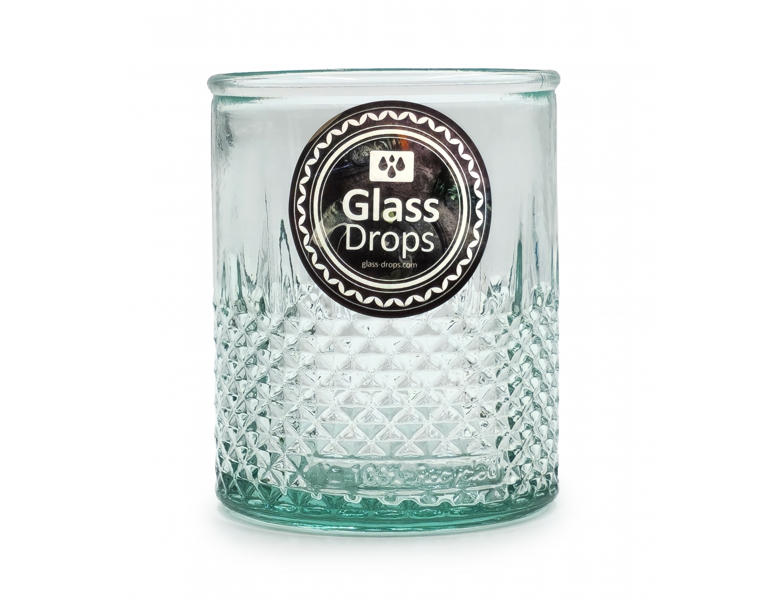 Εικόνα Ποτήρι Glass Drops Diamante (2394) Από ανακυκλωμένο γυαλί, Χωρητικότητας 400ml, Διαστάσεων Ø 8.7 x Υ 10.5 cm