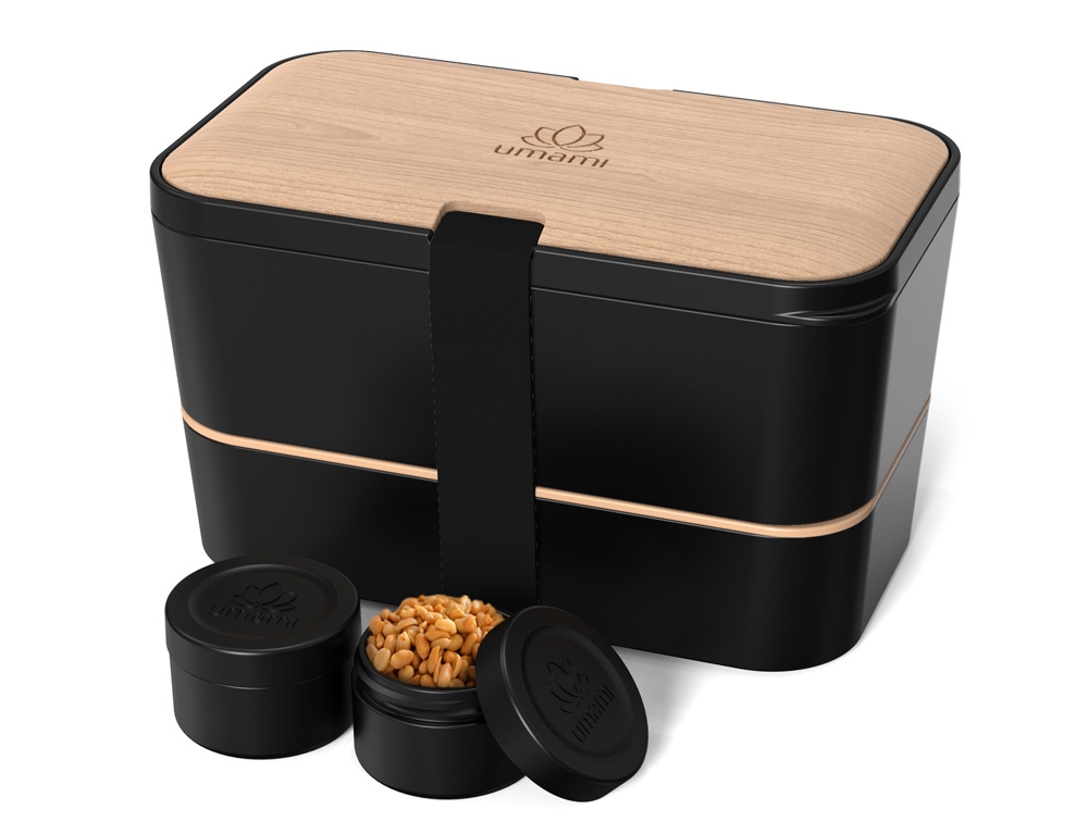 Εικόνα Δοχείο Φαγητού Lunch Box - Original Bento Box Wood Edition Umami - Walnut Black - Κατάλληλο για Φούρνο Μικροκυμάτων