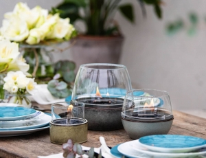 Επιτραπέζια Εστία Φωτιάς Tulip 14 Reactive Glaze Tenderflame με διάρκεια καύσης 4 - 5 ώρες, χωρητικότητα δεξαμενής 250ml και διαστάσεις 14.1x12.5cm - Green 